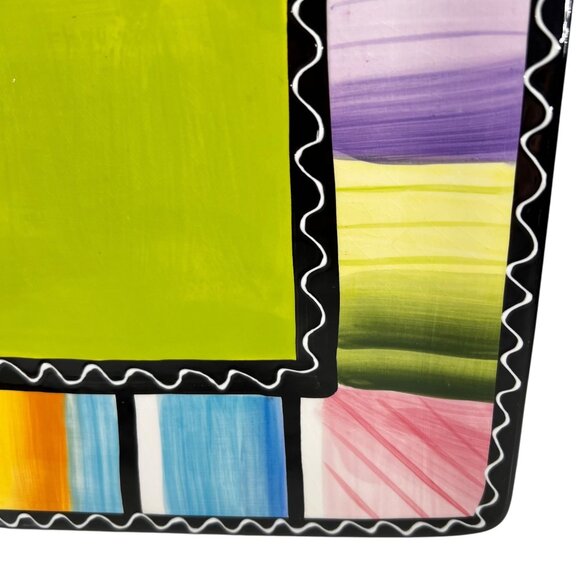 Certified International Nancy Green Square Platter Colorful Serape Plate 11" - Picture 4 of 8